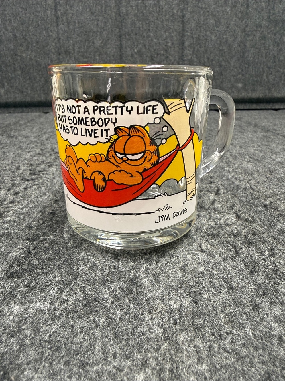 McDonald's Glass with Bright Yellow & Red Comic Art